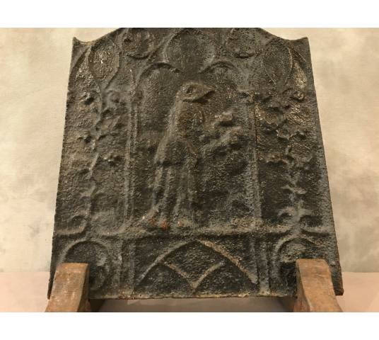 Small chimney plate in vintage cast iron 18 th