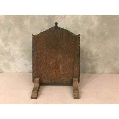 Small chimney plate in vintage cast iron 18 th