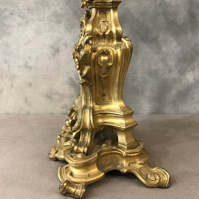 Pair of vintage gilded bronze candelabors 19 th