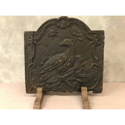 Plaque de cheminée ancienne en fonte d'époque début 19 ème