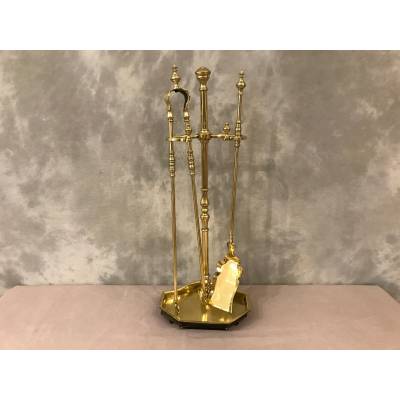 Servant of antique fireplace in vintage brass 19 th