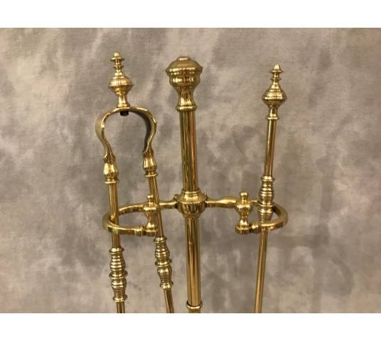 Servant of antique fireplace in vintage brass 19 th