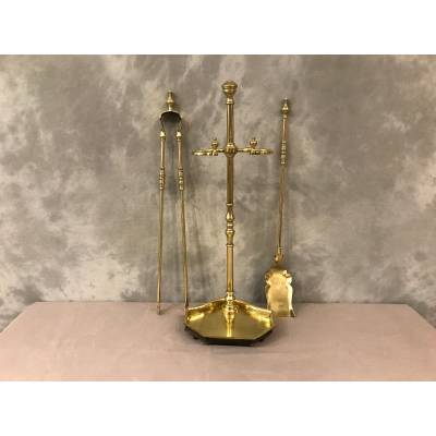 Servant of antique fireplace in vintage brass 19 th