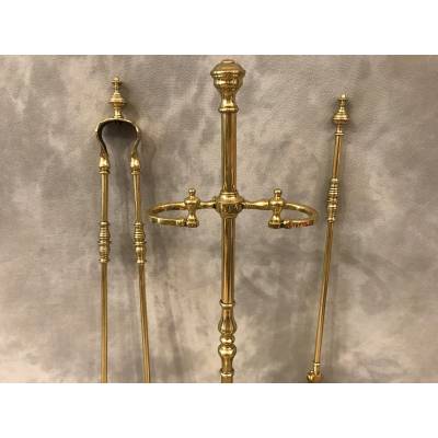 Servant of antique fireplace in vintage brass 19 th