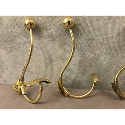 Set of six paw, gates in vintage brass 19 th