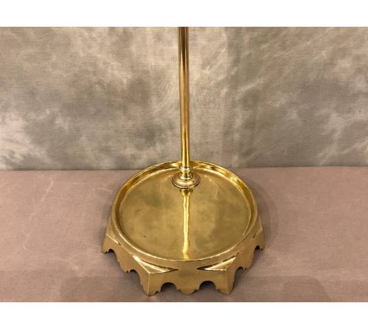 Servant in polished brass and vintage varnish 19 th