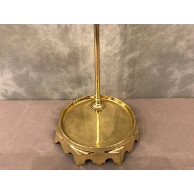 Servant in polished brass and vintage varnish 19 th