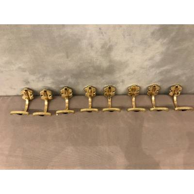 8 Brackets of vintage brass cakes 19 th