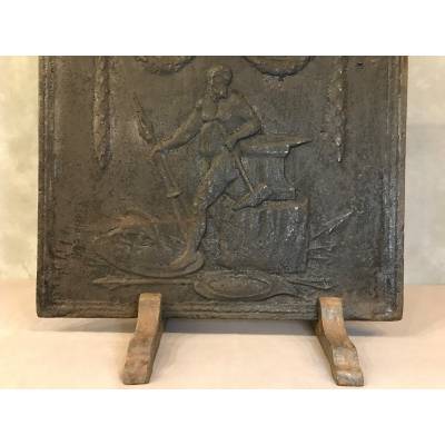 Plaque de cheminée ancien d'époque fin 18 ème