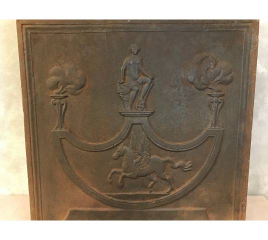 Plaque de cheminée ancienne en fonte d'époque 19 ème