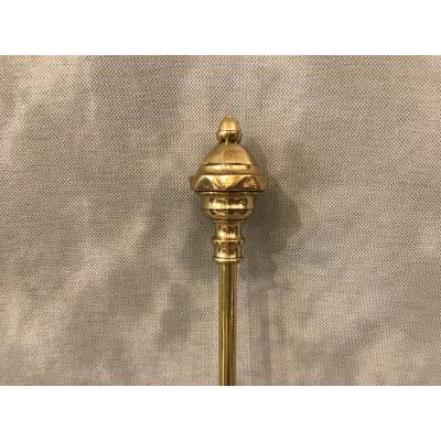 Beau grand tisonnier in vintage brass 19 th Restoration