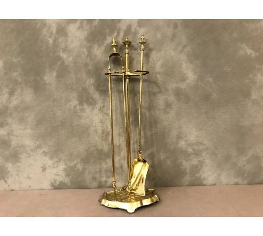 Servant of antique fireplace in vintage brass 19 th