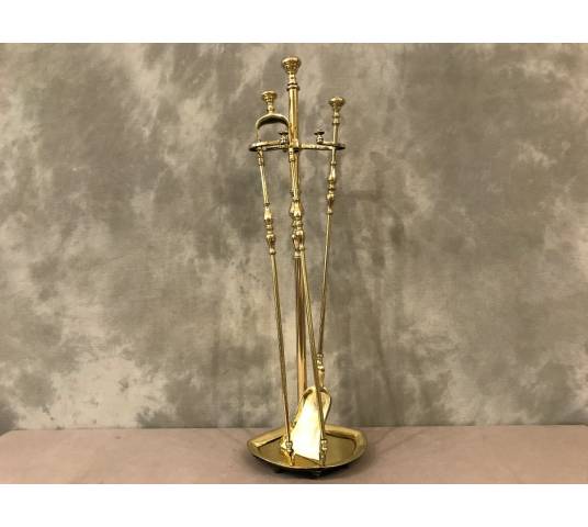 Servant of antique fireplace in vintage brass 19 th