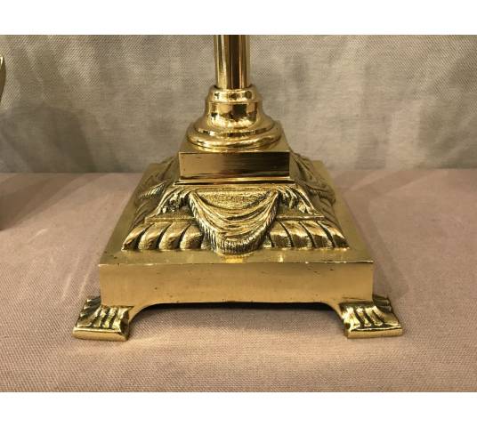 Servant of antique fireplace in brass and bronze 4 period pieces 19 th