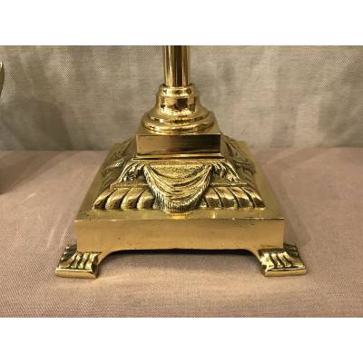 Servant of antique fireplace in brass and bronze 4 period pieces 19 th