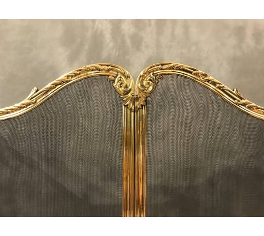 Beau firewall de chimney de style Louis XV d' epoch 19 th en brass