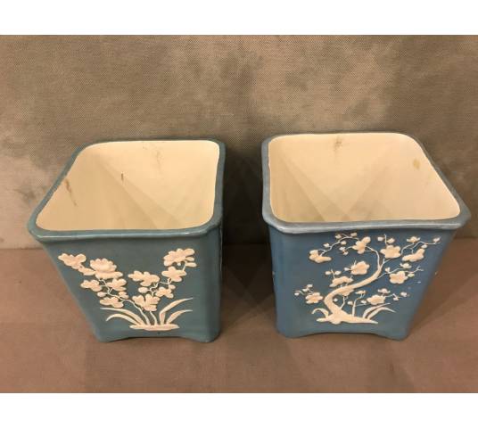 Two Minton's earthenware caches