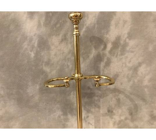 Serviteur de cheminée ancien d'époque 19 ème en laiton