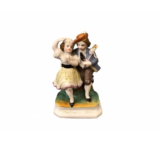 Petit groupe en porcelaine Allemande d'époque 19 ème