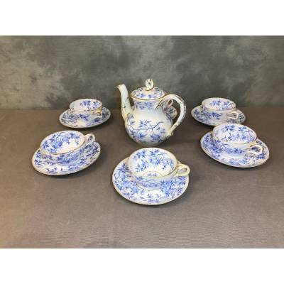 Sarreguemines porcelain tea service set 19 th
