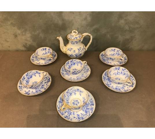 Sarreguemines porcelain tea service set 19 th