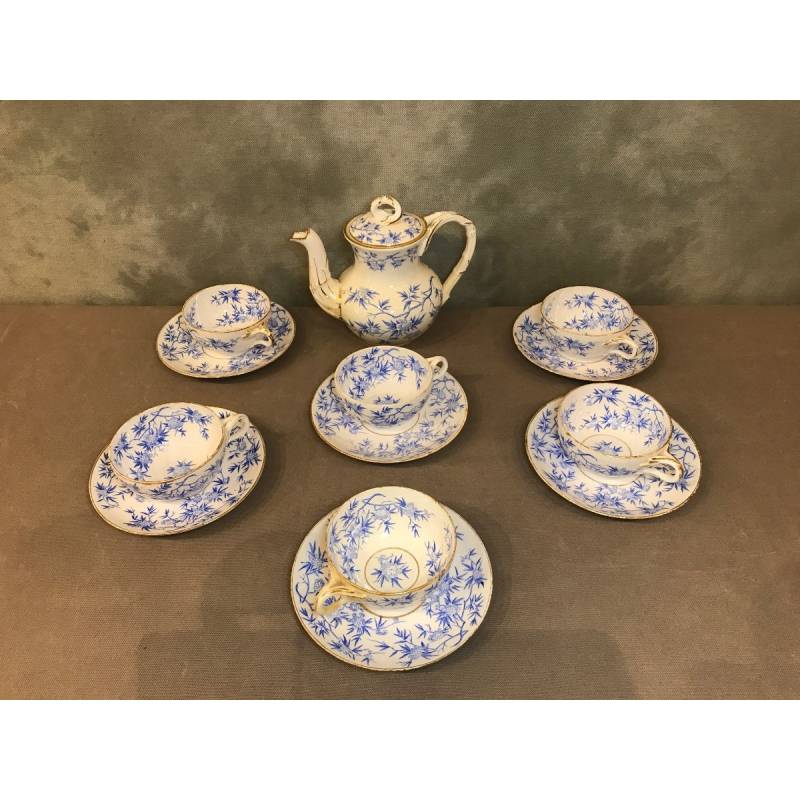 Sarreguemines porcelain tea service set 19 th