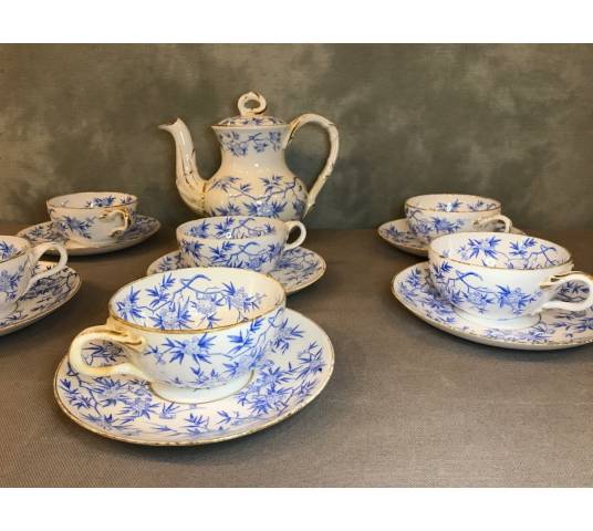 Sarreguemines porcelain tea service set 19 th