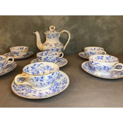 Sarreguemines porcelain tea service set 19 th