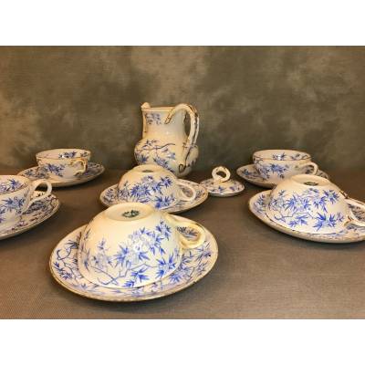 Sarreguemines porcelain tea service set 19 th