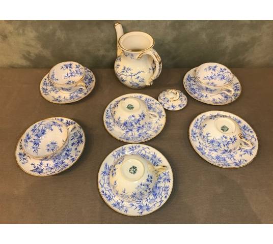 Sarreguemines porcelain tea service set 19 th