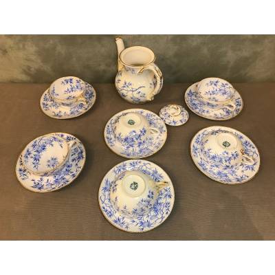 Sarreguemines porcelain tea service set 19 th