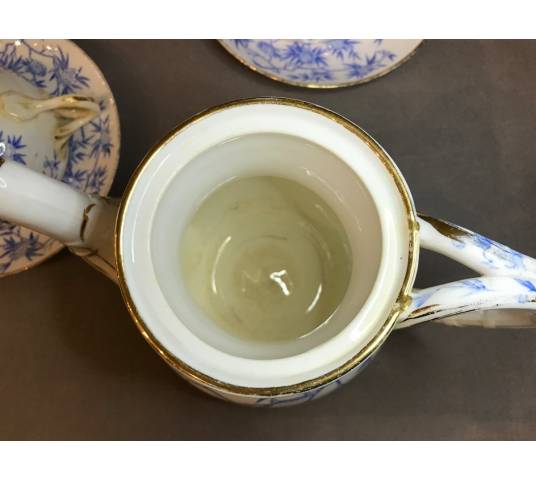 Sarreguemines porcelain tea service set 19 th