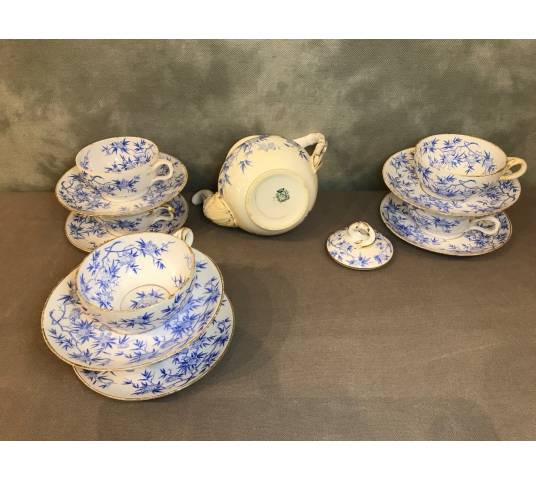 Sarreguemines porcelain tea service set 19 th