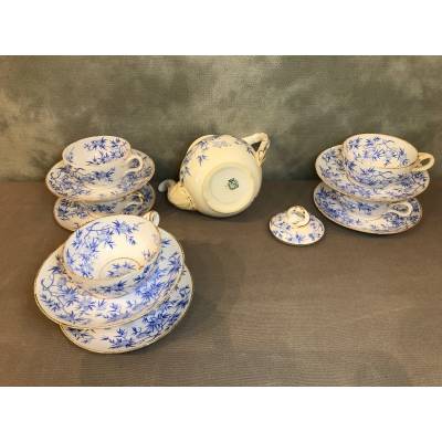 Sarreguemines porcelain tea service set 19 th