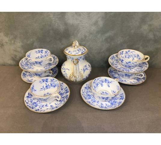 Sarreguemines porcelain tea service set 19 th