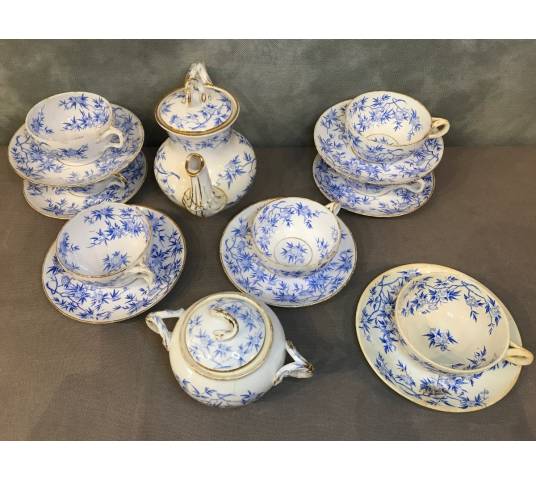 Sarreguemines porcelain tea service set 19 th