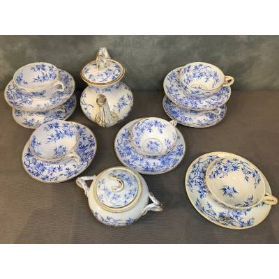 Sarreguemines porcelain tea service set 19 th