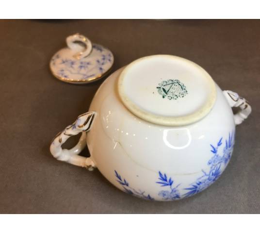 Sarreguemines porcelain tea service set 19 th