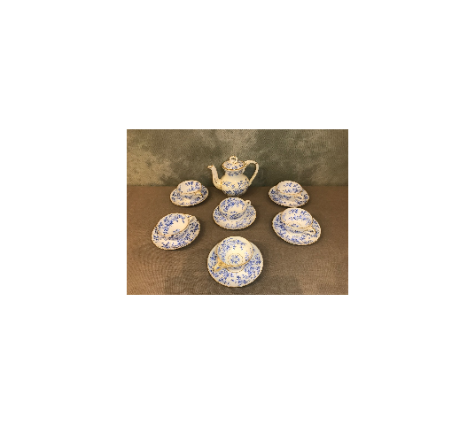 Ensemble de service à thé en porcelaine de Sarreguemines d'époque 19 ème