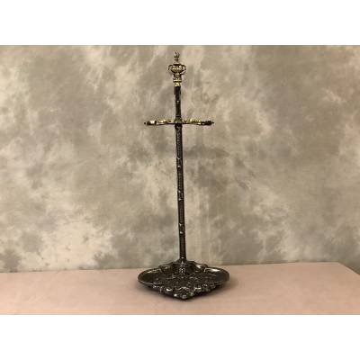 Beau servant of a fireplace in cast iron and bronze of epoch 19 th
