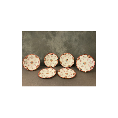 Set of six Minton porcelain desert plates of epoch 19 th