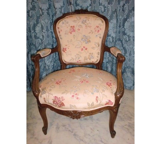 Pair of Louis XV armchairs 19 th in beech