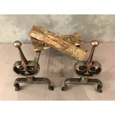 Pair of old caster in cast iron 20 th