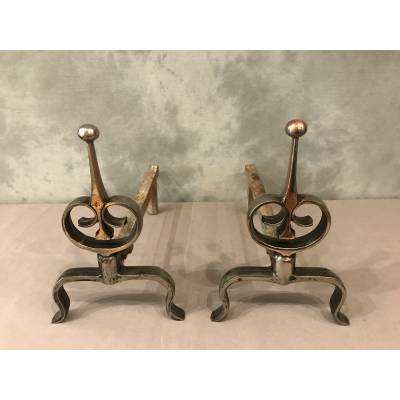 Pair of old caster in cast iron 20 th