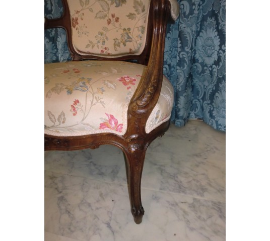 Pair of Louis XV armchairs 19 th in beech