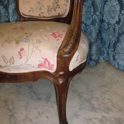 Pair of Louis XV armchairs 19 th in beech