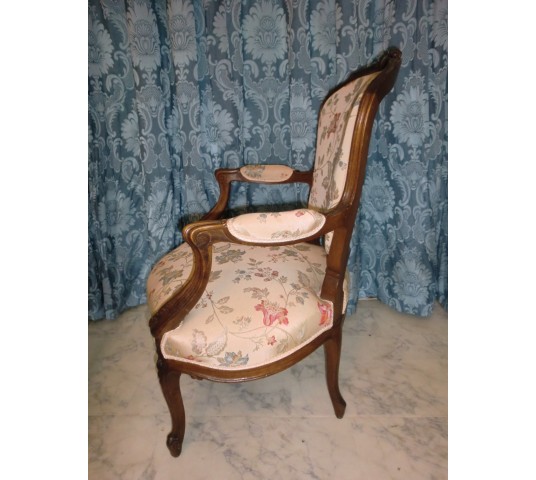 Pair of Louis XV armchairs 19 th in beech