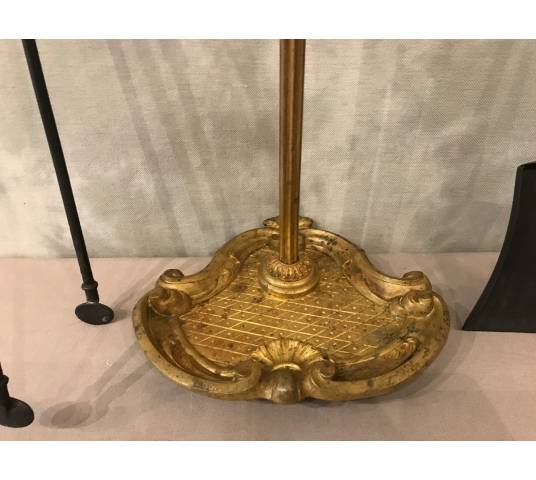 Beau serviteur de cheminée ancien en bronze d'époque 19 ème