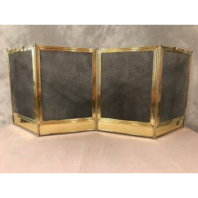 Pare antique brass fireplace 19 th Charles X