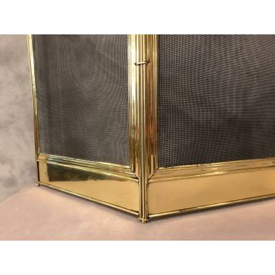 Pare antique brass fireplace 19 th Charles X